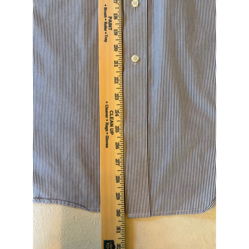 Saddlebred Big Easy Care Striped Blue White Button Down Dress Shirt 2XL - Picture 7 of 8